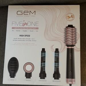 5-in-1 Hair Dryer and Styler - Black and Pink